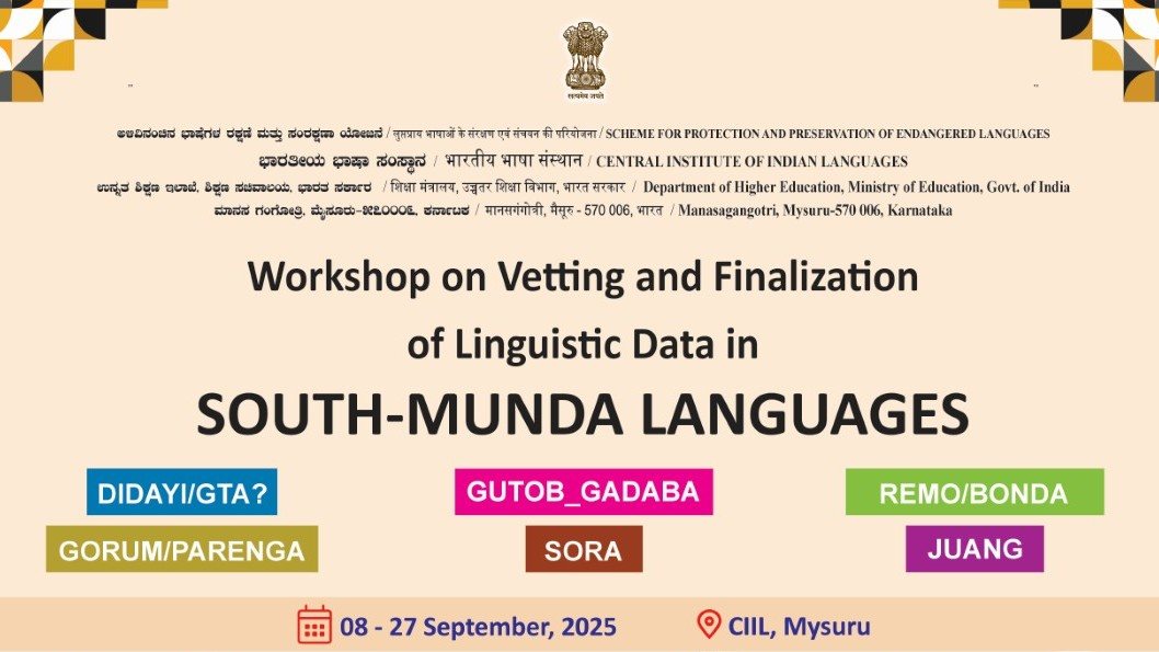 Workshop on Finalization of Linguistic Data in South Munda Languages  8th September to 27 September 2025